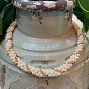 Estate 14K Gold and Pearl Rope Necklace by JCM